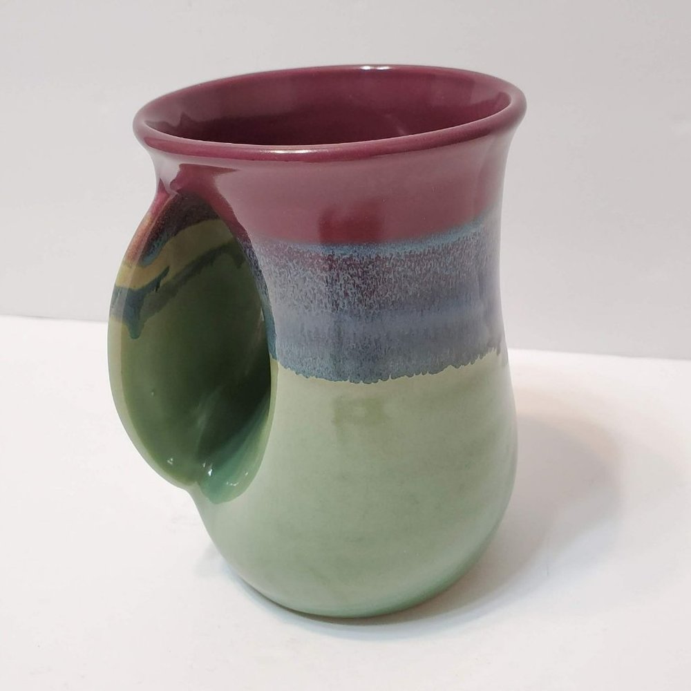 Clay in Motion Handwarmer Mug, Neher Pottery, Handmade Signed Studio Coffee Mug